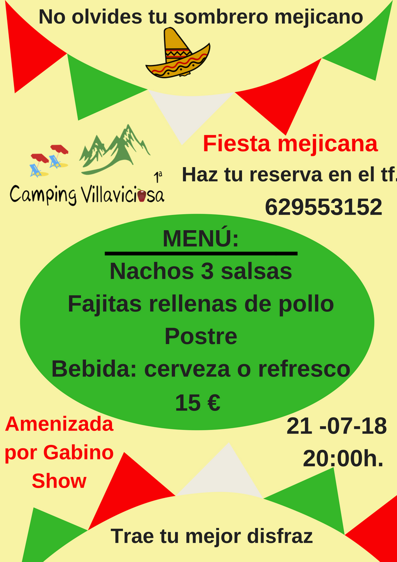 En este momento estás viendo Fiesta mejicana en Camping Villaviciosa